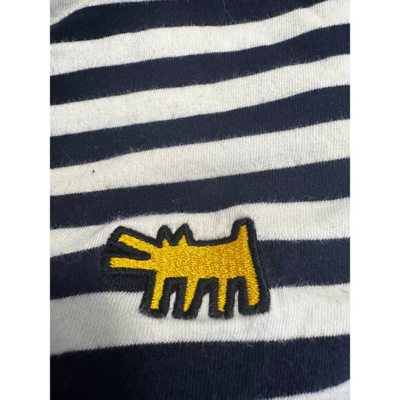 Uniqlo x Keith Haring SPRZ NY Barking Dog Striped T-Shirt Size Medium - Picture 3 of 7